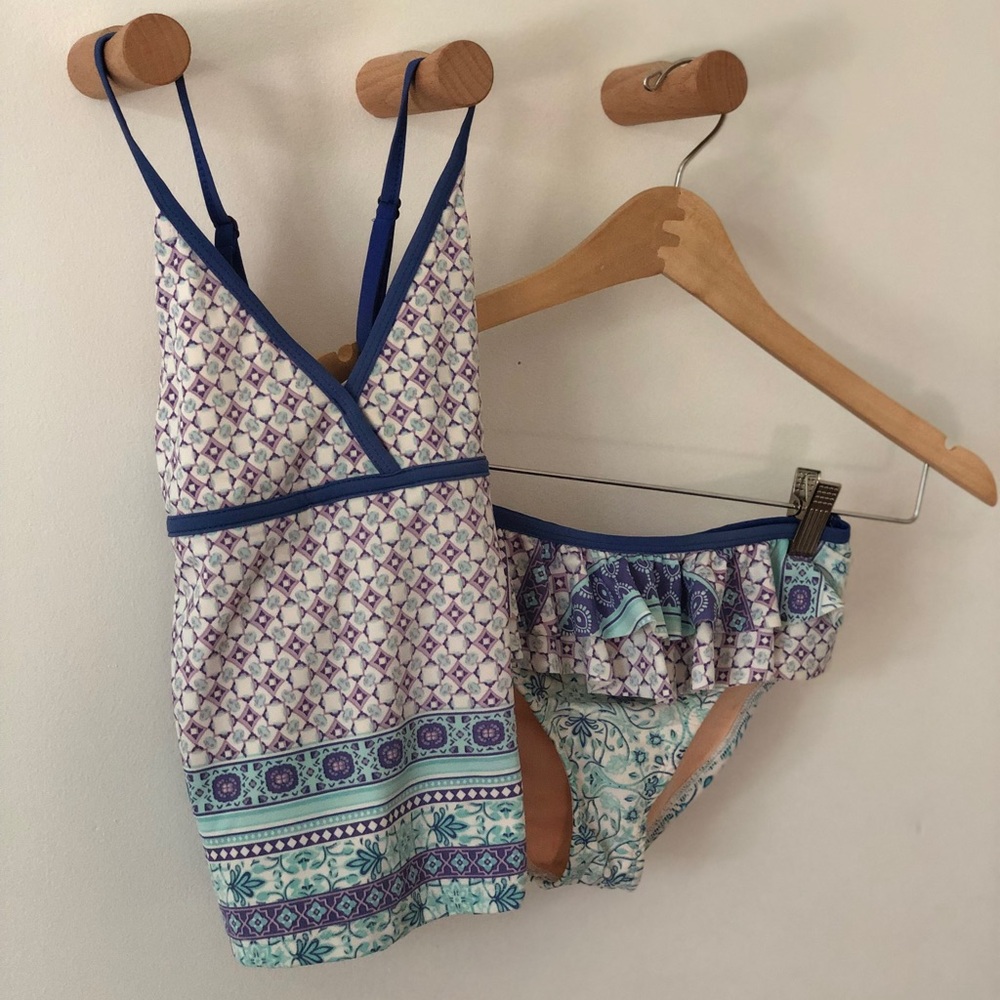 ‘The Blues’ Girls Two Piece Bathing Suit - Cabana